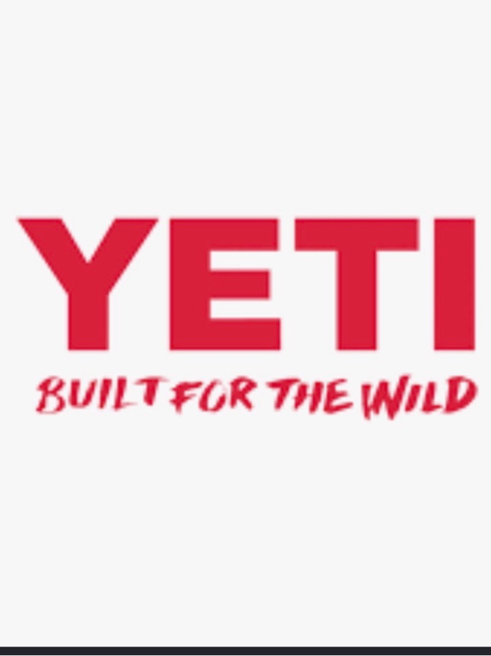 Yeti Bold Logo Built for the wild Window Decal Graphic in Red